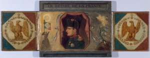 "Le Désiré de la France". Portræt af Ludvig XVIII og skjult portræt af Napoleon, ca. 1815 (olie på lærred, monteret på pap) af Unknown artist