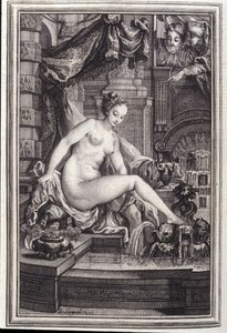 Kong Candaules og mesteren til højre - i "Fortællinger og noveller på vers" af Jean La Fontaine. 1762. af Unknown artist