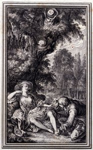 Landsbyboeren, der mistede sin kalv - i "Fortællinger og noveller på vers" af Jean La Fontaine. 1762. af Unknown artist