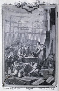 Handel med kolonierne (inklusive kaffe) - i ""Filosofi og politik for europæiske virksomheder og handel med de to Indien"" af G.T. Raynal, red. Pellet, Genève af Unknown artist