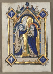 Blad udskåret fra en Psalter: Bebudelsen af Unknown artist
