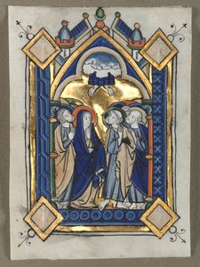 Blad udskåret fra en Psalter: Himmelfarten af Unknown artist