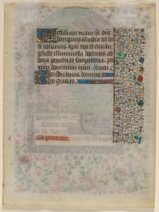 Blad fra en timebog: Tekst (verso) af Unknown artist