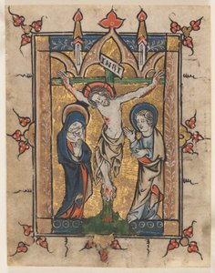 Blad fra en Psalter: Korsfæstelsen af Unknown artist