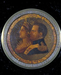 Låg af snusdåse med portrætter af Napoleon I og Josephine. Milano, Risorgimentos museum af Unknown artist