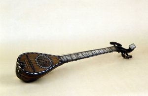 Lute har fire reb fra det 18. århundrede. af Unknown artist