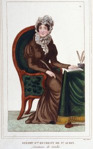 Madame de Genlis - Portræt af Stephanie Felicite af Crest of Saint-Aubin (Saint Aubin af Unknown artist