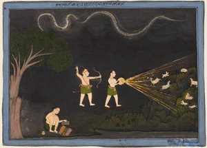 Maharana Jagat Singh II af Mewar (r. 1734–51) klædt ud som en Bhil, der jager hjorte om natten af Unknown artist