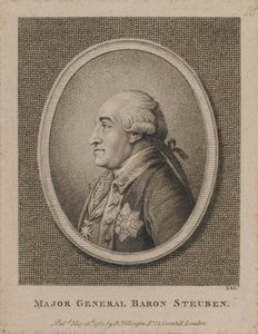 Generalmajor Baron Steuben (radering) af Unknown artist