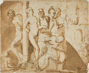 To helgeners martyrium af Unknown artist