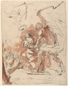 En kvindelig helgens martyrdød af Unknown artist