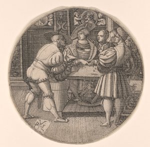 Mænd, der spiller terninger af Unknown artist