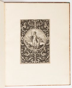 Minerva, tallerken fra en suite af 6 ornamentale designs med Judgment of Paris af Unknown artist