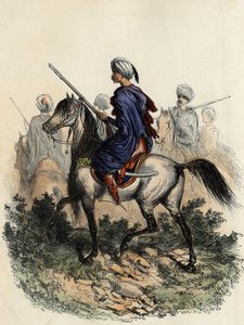 mauriske gendarmer (eller feltvagter) med ansvar for landpolitiet i Algier, uddannet i 1831. i "L