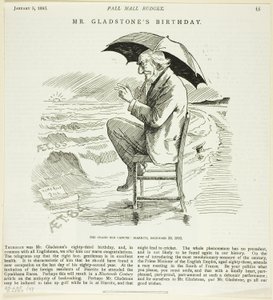Mr. Gladstones fødselsdag, fra Pall Mall Budget af Unknown artist