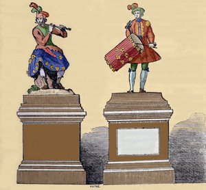 Musikere automater: "" Den traversere fløjtespiller"" (1737) og "" Tambourine player" (1738). De er lavet af Jacques de Vaucanson (1709-1782), fransk ingeniør. af Unknown artist