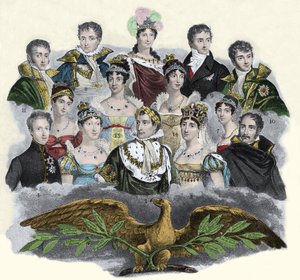 Napoleon Bonaparte og hans familie af Unknown artist