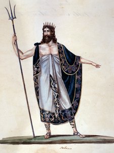Neptun - akvarel af Unknown artist