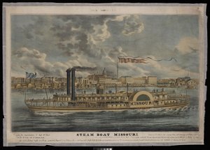 New Orleans. Dampbåden Missouri (litografi, farvelagt) af Unknown artist