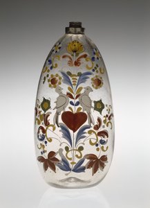 Sygepleje- eller medicinflaske, ca. 1750-1800 (glas) af Unknown artist