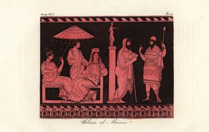 Odysseus underholdt af Alcinous, hersker over phaeacians på øen Scheria af Unknown artist
