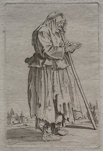 Gammel tiggerkvinde af Unknown artist