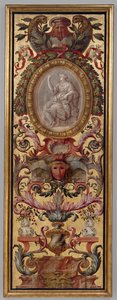 Et malet panel af Unknown artist