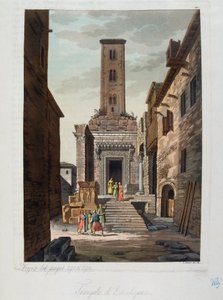 Det Osmanniske Rige: Aesculapius-templet - i "" Den antikke og moderne dragt"" af Jules Ferrario, ed Milan af Unknown artist