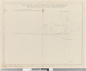 Side 38b Sporet efter Hans Majestæts skib Perseverance mellem Rutland og Cinque-øerne (pen og blæk) af Unknown artist