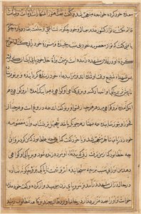 Side fra Tales of a Parrot (Tuti-nama): tekstside af Unknown artist