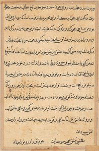 Side fra Tales of a Parrot (Tuti-nama): tekstside af Unknown artist