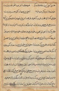 Side fra Tales of a Parrot (Tuti-nama): tekstside af Unknown artist