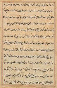 Side fra Tales of a Parrot (Tuti-nama): tekstside af Unknown artist