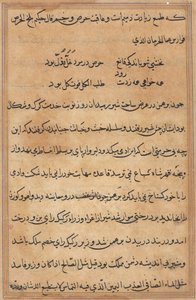 Side fra Tales of a Parrot (Tuti-Nama): Tekstside af Unknown artist