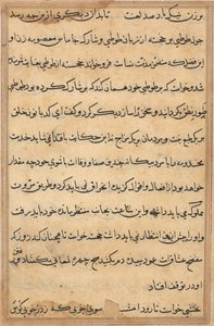 Side fra Tales of a Parrot (Tuti-nama): tekstside af Unknown artist
