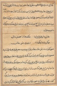 Side fra Tales of a Parrot (Tuti-nama): tekstside af Unknown artist