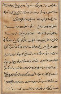 Side fra Tales of a Parrot (Tuti-nama): tekstside af Unknown artist