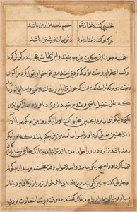 Side fra Tales of a Parrot (Tuti-nama): tekstside af Unknown artist