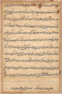 Side fra Tales of a Parrot (Tuti-nama): tekstside af Unknown artist