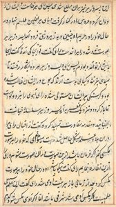 Side fra Tales of a Parrot (Tuti-nama): tekstside af Unknown artist