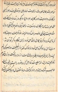 Side fra Tales of a Parrot (Tuti-nama): tekstside af Unknown artist