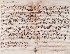 Side med præludium i C i Det veltempererede klaver af Johann Sebastian Bach af Unknown artist