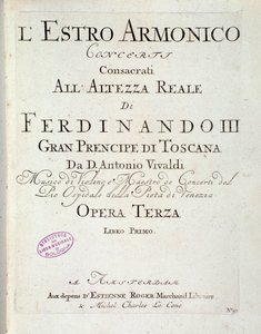 Side med partitur af The Harmonic Star, Op 3 (Harmonic Inspiration) af Antonio Vivaldi af Unknown artist