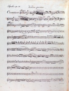 Side med partitur til ouverturen af Alruna af Louis Spohr af Unknown artist