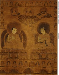 Malet banner (Thangka) af Sakyapa Lineage Teachers af Unknown artist