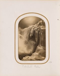 [Maleri af et frossent vandfald] af Unknown artist
