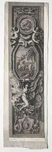 Panel med vignet af flugten til Egypten af Unknown artist