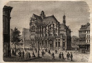 Paris, Ile-de-France, Frankrig - Saint-Eustache-kirken (1800-tallet) - af Unknown artist