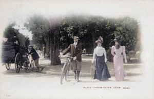 Paris, promenade sous bois - postkort, slutningen af det 19. århundrede af Unknown artist