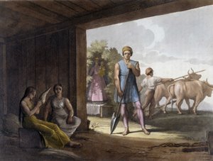 Paternalistisk kolonisering af jesuites ved hjælp af know-how til Tupi Guaranis-indianerne i Paraguay. af Unknown artist